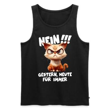 Katze nein für immer ich hasse Menschen Geschenk - Männer Premium Bio Tank Top - Schwarz - Vorne - Michal (187cm)