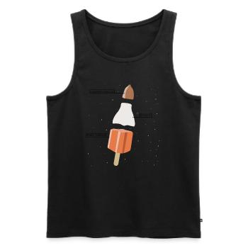 Raketeneis | Eis, Rakete, lustige Bilder - Männer Premium Bio Tank Top - Schwarz - Vorne - AI Model Male 178 light (178cm)