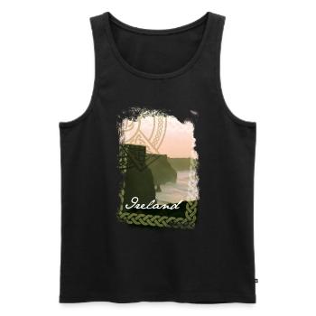 Irland T Shirt Design Steilküste - Männer Premium Bio Tank Top - Schwarz - Vorne - Michal (187cm)
