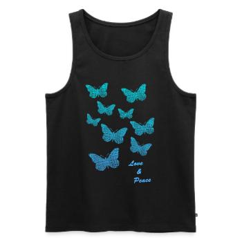 butterfly love and peace - Männer Premium Bio Tank Top - Schwarz - Vorne - Michal (187cm)