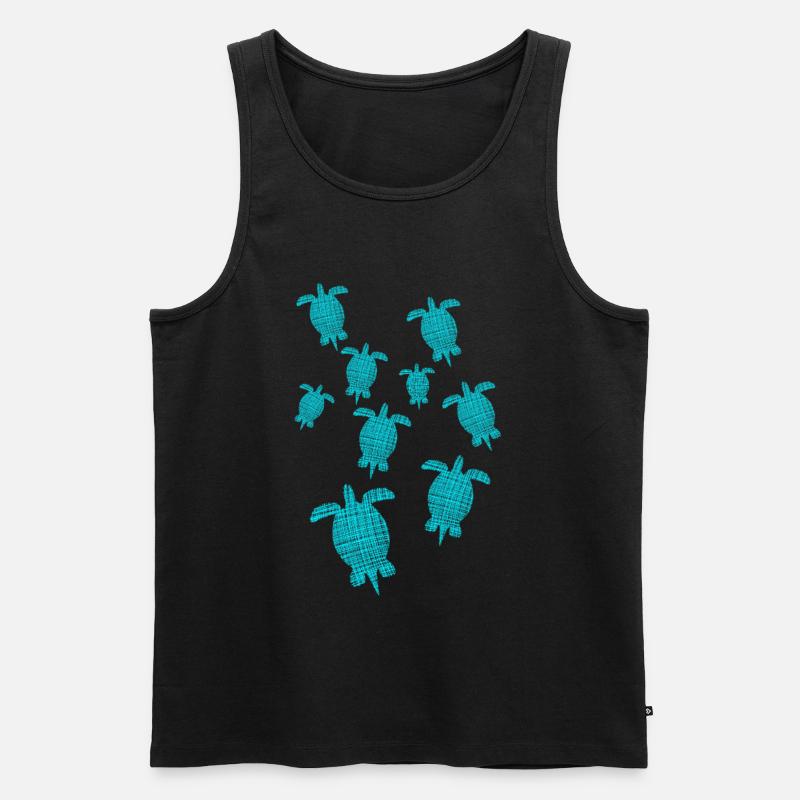 Turtle - Männer Premium Bio Tank Top - Schwarz
