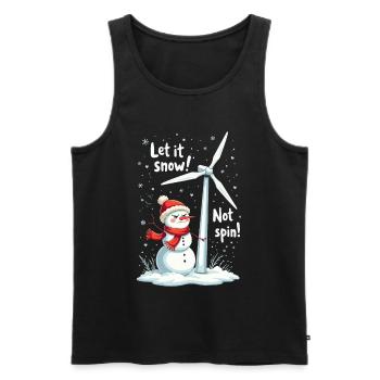 Stopp Windräder - Lasst es schneien, nicht drehen - Männer Premium Bio Tank Top - Schwarz - Vorne - AI Model Male 178 light (178cm)
