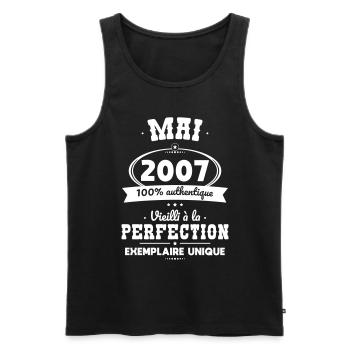 18th Birthday - May 2007 Perfection - Men's Premium Organic Tank Top - black - Front - Michal (187cm)