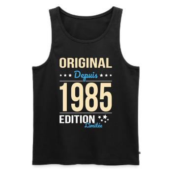 40 Jahre Jubiläum - Original seit 1985 - Männer Premium Bio Tank Top - Schwarz - Vorne - Michal (187cm)