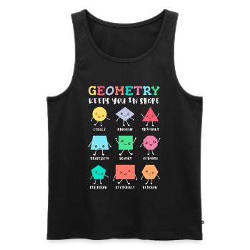 La géométrie vous maintient en forme – Motif d’école amusant - Débardeur bio Premium Homme - noir - Devant - Michal (187cm)