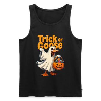 Gans d’Halloween Trick or Goose - Débardeur bio Premium Homme - noir - Devant - Michal (187cm)