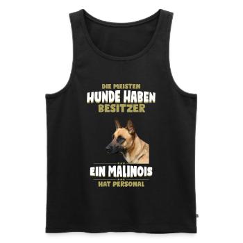 Malinois Shirt - Malinois Hund TShirt - Männer Premium Bio Tank Top - Schwarz - Vorne - AI Model Male 178 light (178cm)