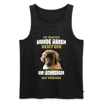 Leonberger Tshirt - Leonberger Hund Shirt - Männer Premium Bio Tank Top - Schwarz - Vorne - Michal (187cm)