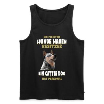 Cattle Dog Tshirt - Cattle Dog Shirt - Männer Premium Bio Tank Top - Schwarz - Vorne - Michal (187cm)