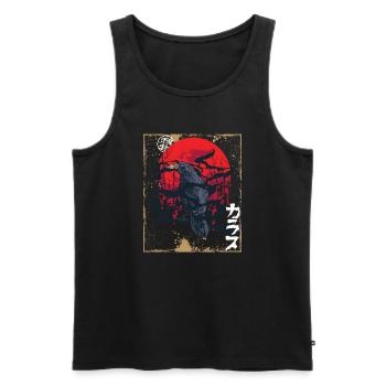 Gothic Skull-Red Moon-Black Crow - Men's Premium Organic Tank Top - black - Front - AI Model Male 178 light (178cm)