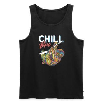 Faultier Chill Bro Das Ist Der Weg - Männer Premium Bio Tank Top - Schwarz - Vorne - AI Model Male 178 light (178cm)