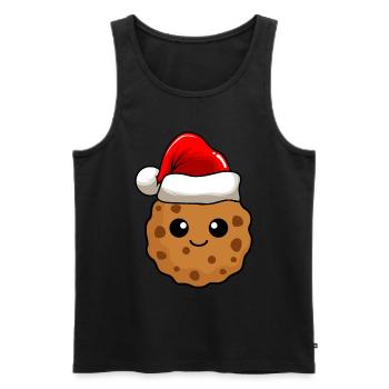 Cookies Noël BD Noël - Débardeur bio Premium Homme - noir - Devant - AI Model Male 178 light (178cm)