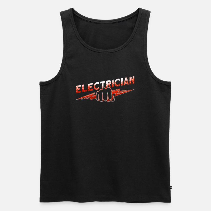 Lustiger Elektrischer Arbeiter-schädel - Männer Premium Bio Tank Top - Schwarz