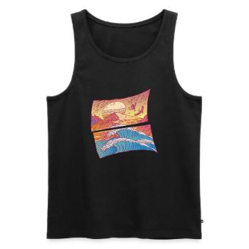 The Great Kanagawa Wave Japanese - Men's Premium Organic Tank Top - black - Front - Michal (187cm)