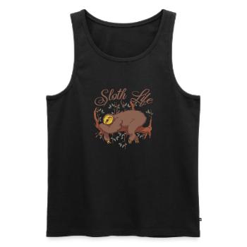 Sloth Life Chill Bro C’est ainsi que - Débardeur bio Premium Homme - noir - Devant - Michal (187cm)