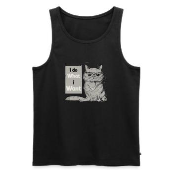 Mit Katzen Ist Das Leben Besser. Ich Mache, Was - Männer Premium Bio Tank Top - Schwarz - Vorne - Michal (187cm)