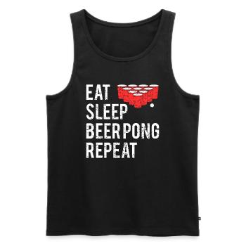 Eat Sleep Beer Pong Repeat Bier Pong Geschenk - Männer Premium Bio Tank Top - Schwarz - Vorne - Michal (187cm)
