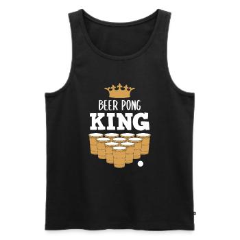 Beer Pong King Beer Pong Cadeau amusant - Débardeur bio Premium Homme - noir - Devant - AI Model Male 178 light (178cm)