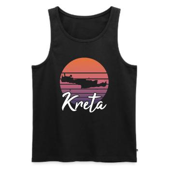 Crete Island Map Holiday Retro Vintage Gift - Men's Premium Organic Tank Top - black - Front - Michal (187cm)