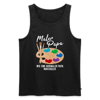 Maler Papa Malerei Kunst Künstler Spruch Geschenk - Männer Premium Bio Tank Top - Schwarz - Vorne - Michal (187cm)