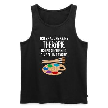 Malerei Kunst Künstler Therapie Spruch Geschenk - Männer Premium Bio Tank Top - Schwarz - Vorne - Michal (187cm)