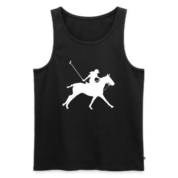 Polo Sport Rider Cadeau équestre - Débardeur bio Premium Homme - noir - Devant - Michal (187cm)