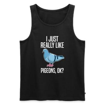 Taube Taubenliebhaber Spruch Geschenk - Männer Premium Bio Tank Top - Schwarz - Vorne - Michal (187cm)