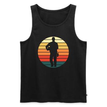 Postbote Zusteller Briefträger Retro Geschenk - Männer Premium Bio Tank Top - Schwarz - Vorne - Michal (187cm)