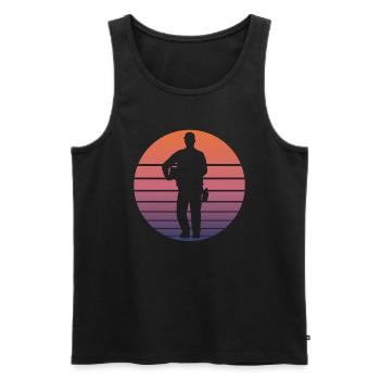 Postbote Zusteller Briefträger Retro Geschenk - Männer Premium Bio Tank Top - Schwarz - Vorne - Michal (187cm)