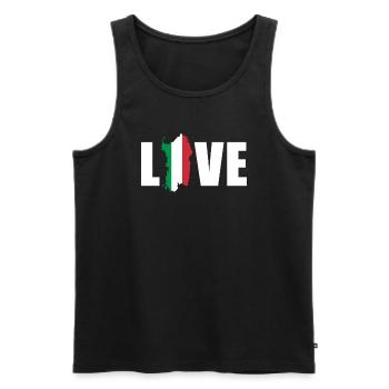 Sardaigne Carte Vacances Italienne Ile Cadeau - Débardeur bio Premium Homme - noir - Devant - Michal (187cm)