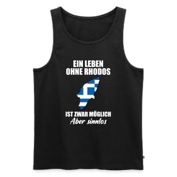 Rhodos Insel Lustiger Spruch Urlaub Geschenk - Männer Premium Bio Tank Top - Schwarz - Vorne - Michal (187cm)