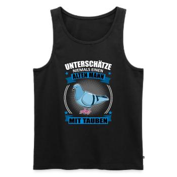 Taube Taubenliebhaber Alter Mann Spruch Geschenk - Männer Premium Bio Tank Top - Schwarz - Vorne - Michal (187cm)
