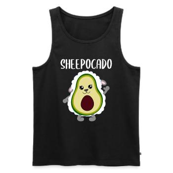 Avocado Sheep Funny Vegetable Fruit Gift - Men's Premium Organic Tank Top - black - Front - Michal (187cm)
