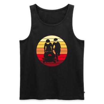 Bobfahrer Bobfahren Bobsport Retro Geschenk - Männer Premium Bio Tank Top - Schwarz - Vorne - Michal (187cm)