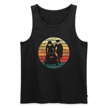 Bobfahrer Bobfahren Bobsport Retro Geschenk - Männer Premium Bio Tank Top - Schwarz - Vorne - Michal (187cm)