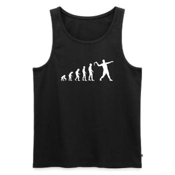 Bumerang Werfen Evolution Bumerang Werfer Geschenk - Männer Premium Bio Tank Top - Schwarz - Vorne - Michal (187cm)