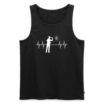 Darts Darts Player ECG Line Darts Jeu Cadeau - Débardeur bio Premium Homme - noir - Devant - Michal (187cm)