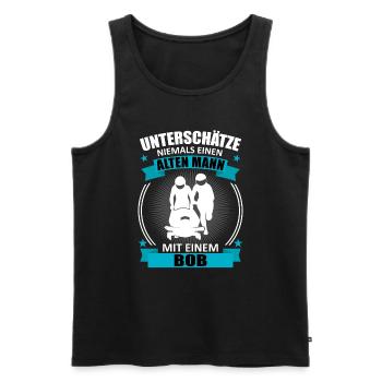 Bobfahrer Alter Mann Spruch Bobfahren Geschenk - Männer Premium Bio Tank Top - Schwarz - Vorne - Michal (187cm)