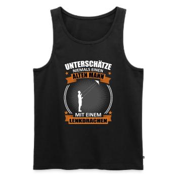 Drachenfliegen Alter Mann Spruch Geschenk - Männer Premium Bio Tank Top - Schwarz - Vorne - AI Model Male 178 light (178cm)