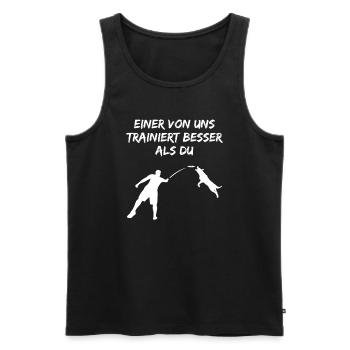 Hundetrainer Spruch Lustig Hundetraining Geschenk - Männer Premium Bio Tank Top - Schwarz - Vorne - Michal (187cm)