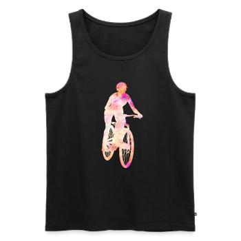 Radfahrerin Mountainbike Fahrer Geschenk Damen - Männer Premium Bio Tank Top - Schwarz - Vorne - AI Model Male 178 light (178cm)