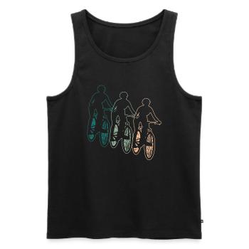 Radfahrerin Mountainbike Fahrer Retro Geschenk - Männer Premium Bio Tank Top - Schwarz - Vorne - AI Model Male 178 light (178cm)