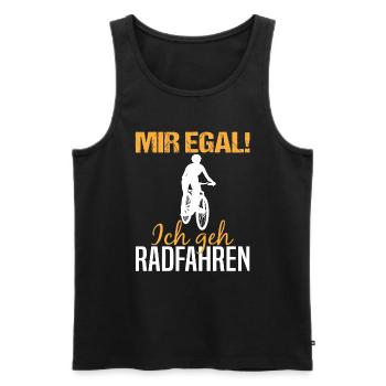 Mountainbike Fahrer Lustiger Spruch Geschenk Damen - Männer Premium Bio Tank Top - Schwarz - Vorne - AI Model Male 178 light (178cm)