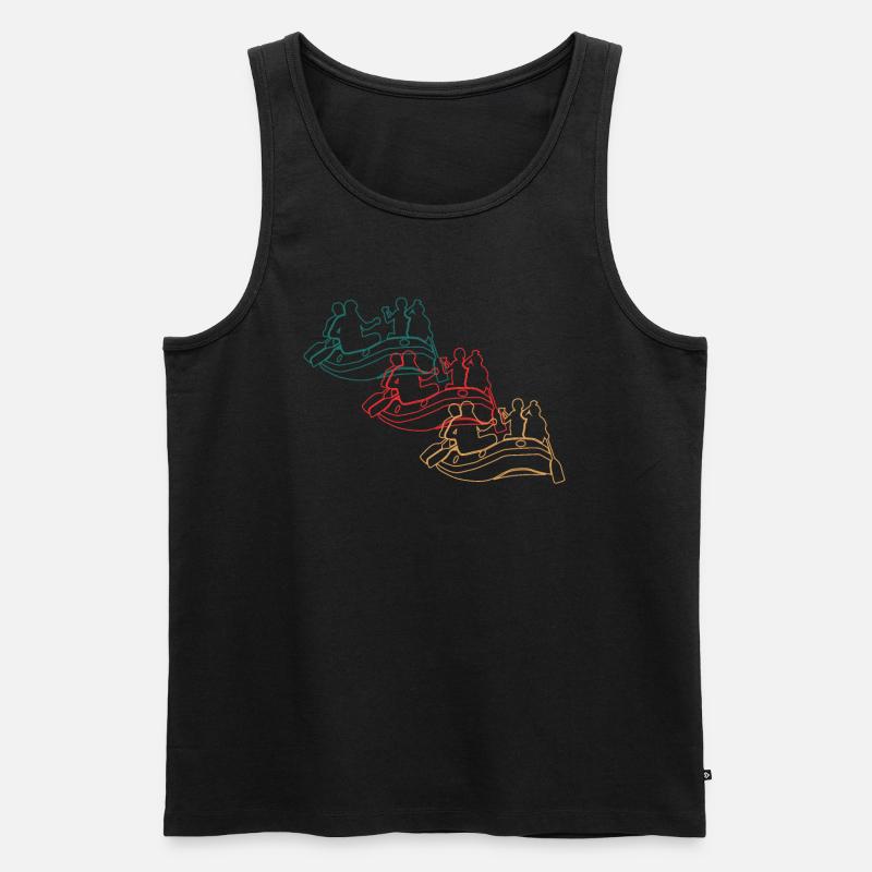 Rafting Wildwasserbootfahren Retro Geschenk - Männer Premium Bio Tank Top - Schwarz