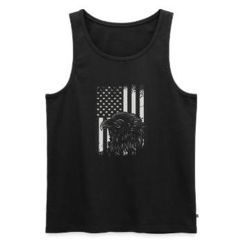 U.S. flag American Power July 4 - Men's Premium Organic Tank Top - black - Front - Michal (187cm)