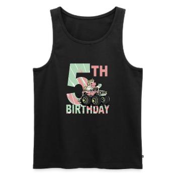Anniversaire de fille 5 ans J’ai déjà 5 ans - Débardeur bio Premium Homme - noir - Devant - Michal (187cm)