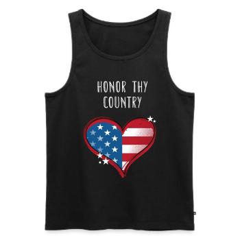 Honor Thy Country American Independence USA - Men's Premium Organic Tank Top - black - Front - Michal (187cm)