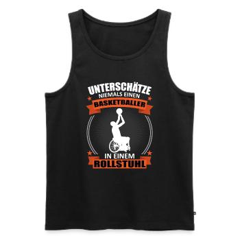 Rollstuhl Basketball Spieler Cooler Spruch - Männer Premium Bio Tank Top - Schwarz - Vorne - Michal (187cm)