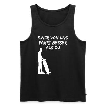 Skater Skateboard Fahrer Skaten Spruch Geschenk - Männer Premium Bio Tank Top - Schwarz - Vorne - Michal (187cm)
