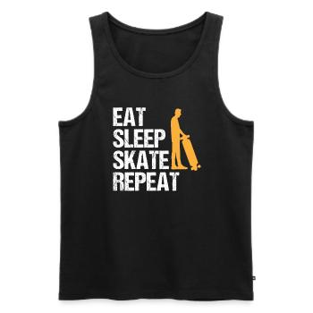 Skater Skateboard Fahrer Skaten Spruch Geschenk - Männer Premium Bio Tank Top - Schwarz - Vorne - Michal (187cm)